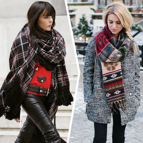 Как носить модный объемный шарф - Style-avenue