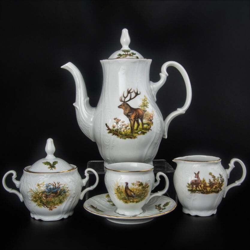 Сервиз кофейный 6/9 Bernadotte Охотничьи сюжеты фото 1