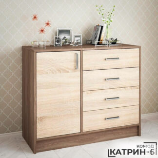 Аллея мебели Комод КАТРИН-6 (Ясень шимо,Дуб сонома)