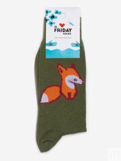 Носки с рисунками St.Friday Socks, Лисичка Зеленые, Зеленый