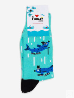 Носки с рисунками St.Friday Socks, Корюшка, Голубой