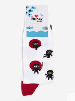 Носки с рисунками St.Friday Socks, Мини ниньдзя, Белый