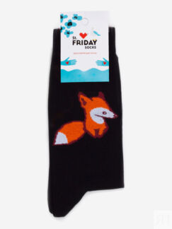 Носки с рисунками St.Friday Socks, Лисичка Черные, Черный