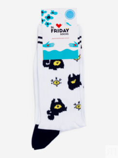 Носки с рисунками St.Friday Socks, Кляксохвост, Белый