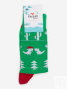 Новогодние носки St.Friday Socks с динозаврами, Зеленый DINOSANTASBHOS8B-GREEN фото 1