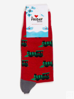 Носки с рисунками St.Friday Socks, Паровозики, Красные, Красный