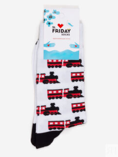 Носки с рисунками St.Friday Socks, Паровозики, Белые, Белый