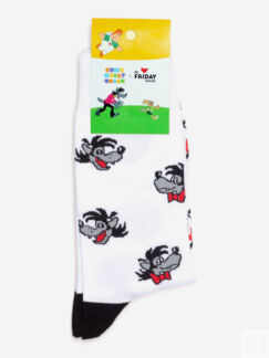 Носки с рисунками St.Friday Socks, Волк, Ну погоди!, Белый