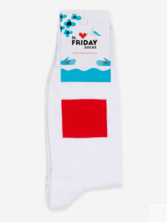 Носки St.Friday Socks x Русский Музей, Красный квадрат, Малевич, Белый