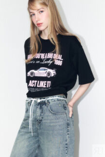 Футболка oversize хлопковая с принтом befree