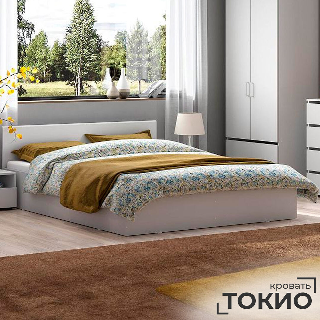 Аллея мебели Кровать ТОКИО 1600 (белый,белый) фото 1