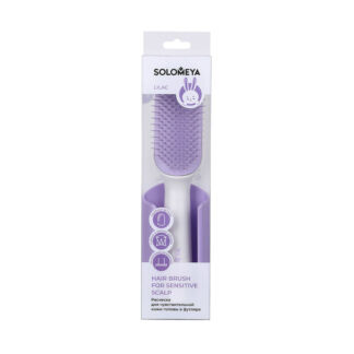 SOLOMEYA Расческа для Чувствительной Кожи Головы в Футляре, Лиловая SOLOMEY