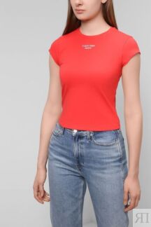 Приталенная футболка из хлопка Calvin Klein Jeans