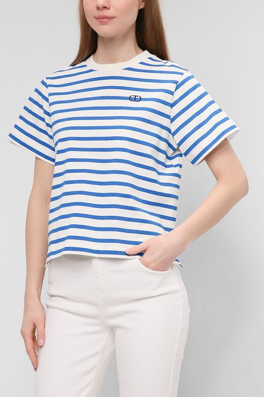 Свободная футболка в полоску TWINSET фото 1