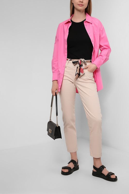 Однотонные брюки из хлопка Betty & Co фото 1