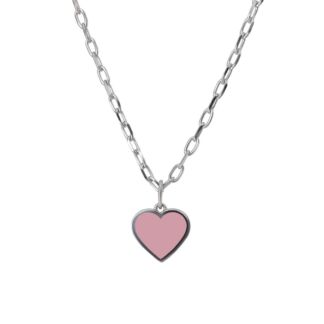 Колье Silver Pink Heart Necklace MOONSWOON