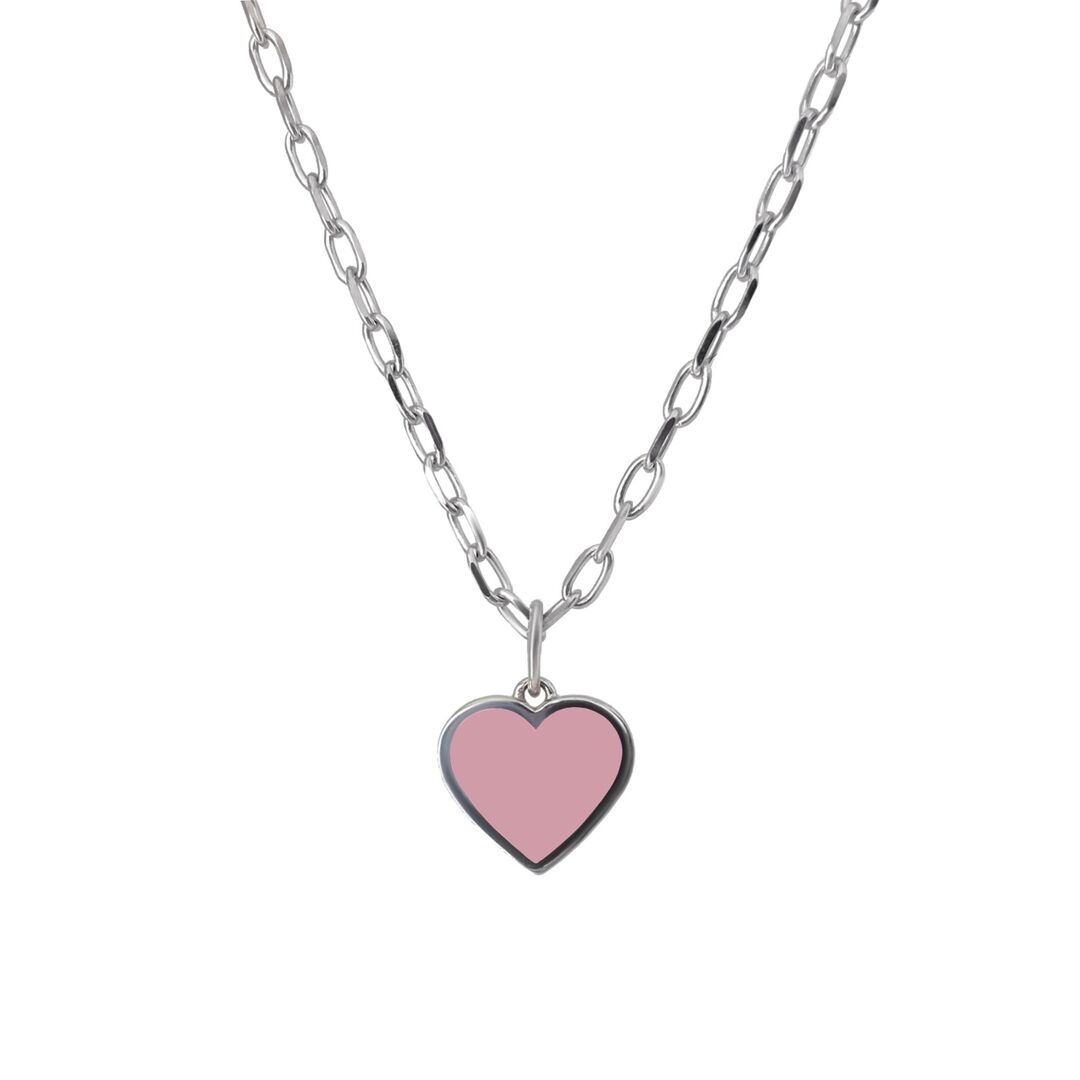 Колье Silver Pink Heart Necklace MOONSWOON фото 1