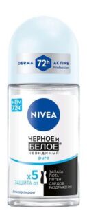 Дезодорант Nivea Антиперспирант шариковый Черное и Белое Невидимый Pure