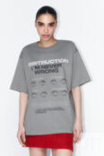 Футболка oversize хлопковая с принтом befree 4680704580556 фото 2