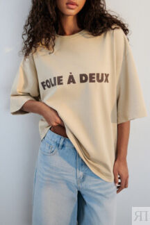 Футболка oversize хлопковая с надписью befree