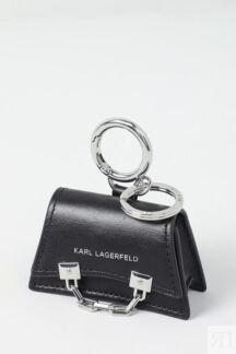 Кожаный брелок с логотипом бренда Karl Lagerfeld