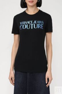 Хлопковая футболка с логотипом VERSACE JEANS COUTURE