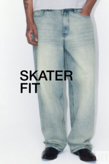 Джинсы skater fit широкие со стиркой befree