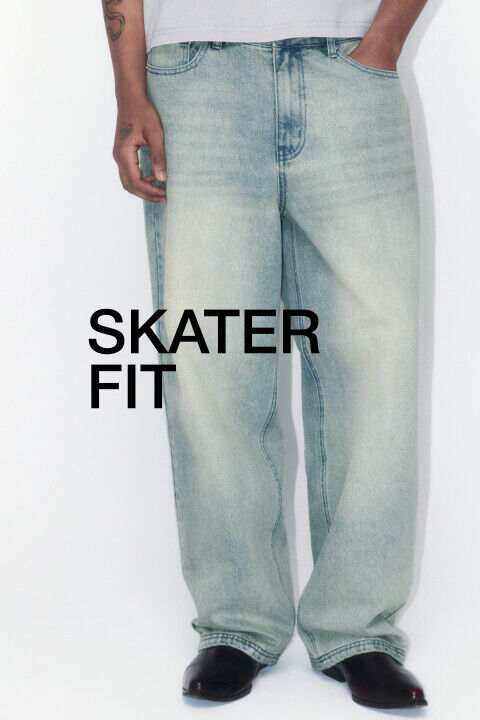 Джинсы skater fit широкие со стиркой befree 4680704152883 фото 1