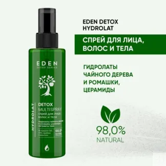 Спрей для лица, волос и тела увлажняющий EDEN Detox Hydrolat, 200 мл