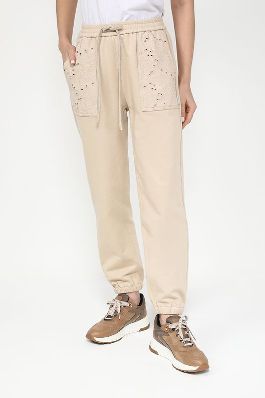 Брюки хлопковые с шитьем TWINSET фото 1