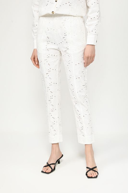 Брюки хлопковые зауженного кроя TWINSET фото 1