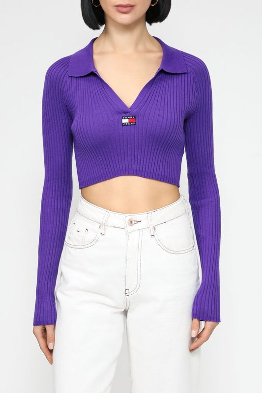 Топ с отложным воротником укороченный Tommy Jeans
