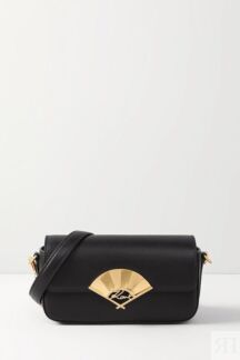 Сумка кросс-боди кожаная signature fan Karl Lagerfeld