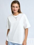 Футболка свободного фасона из хлопка с подвеской zolla 025133279093 фото 4