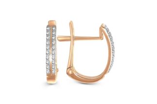 Серьги с 40 бриллиантами из красного золота