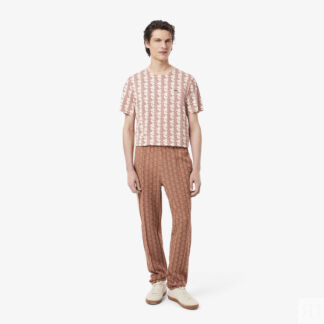 Жаккардовые спортивные брюки Lacoste Paris с монограммой