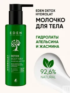 Молочко для тела увлажняющее EDEN Detox Hydrolat, 200 мл