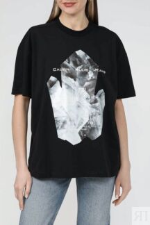 Футболка хлопковая с принтом Calvin Klein Jeans