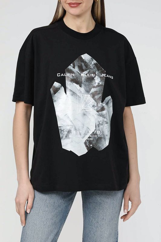 Футболка хлопковая с принтом Calvin Klein Jeans фото 1