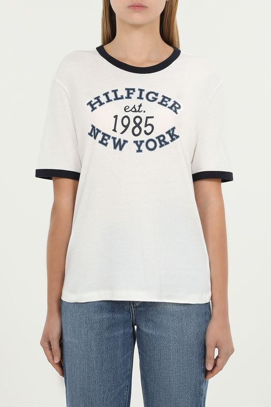 Футболка хлопковая с контрастными деталями Tommy Hilfiger фото 1
