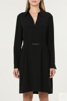 Платье с воротником поло и пряжкой на поясе Calvin Klein