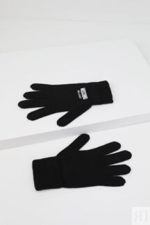 Перчатки из смесовой шерсти с логотипом Moschino