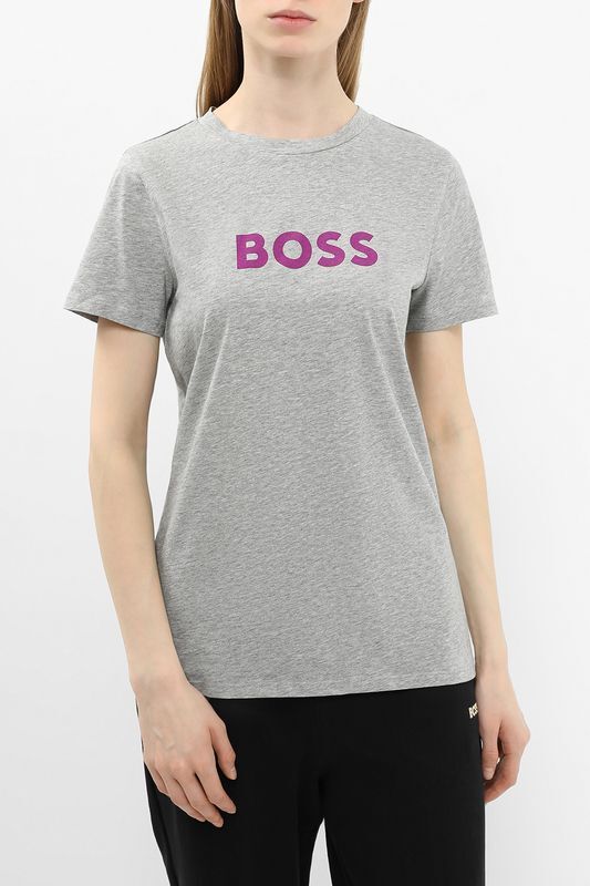 Футболка хлопковая с логотипом BOSS фото 1