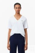 Футболка хлопковая c v-вырезом Lacoste фото 1