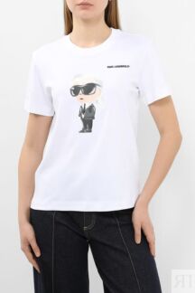 Футболка хлопковая с логотипом Karl Lagerfeld