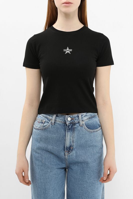 Футболка хлопковая укороченная Guess Jeans фото 1