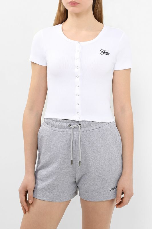 Футболка хлопковая на кнопках Guess Jeans фото 1