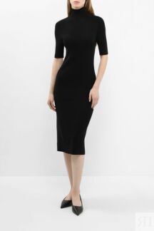 Платье трикотажное с воротником стойкой Calvin Klein