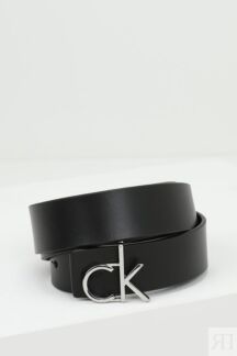 Ремень кожаный с монограммой логотипа Calvin Klein