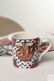 Кружка фарфоровая с принтом Wild At Heart Sloth Kitchen Craft